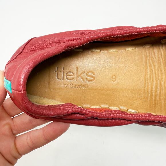 Tieks Red Leather Foldable Ballet Flats Women's Size 9 EUC - Picture 7 of 8